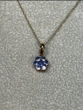 10K Yellow Gold loilite Pendant Necklace 18"